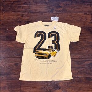 Dodge Men's Short Sleeve Challenger Graphic Tee in Pale Yellow